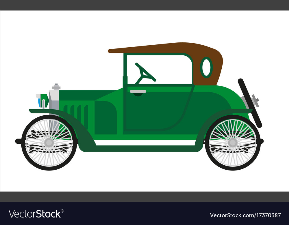 Old car or vintage retro collector green auto.