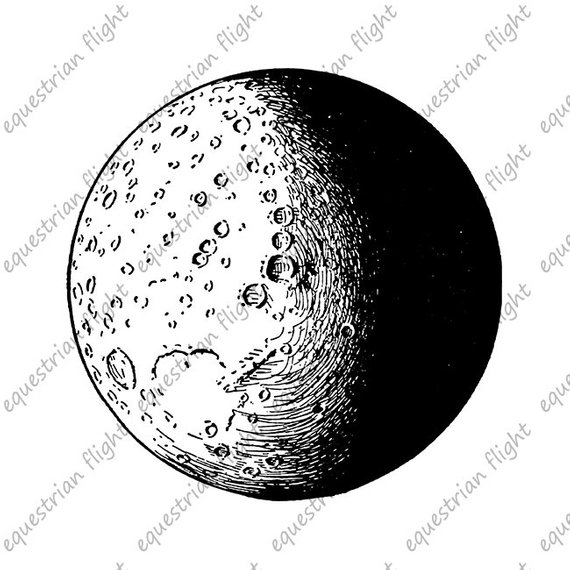 Printable Moon Image Antique Moon Illustration Moon.