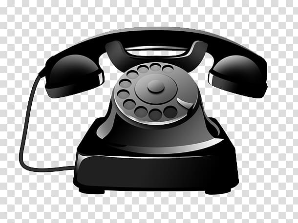 Black rotary telephone illustration, Telephone Icon, Antique black.