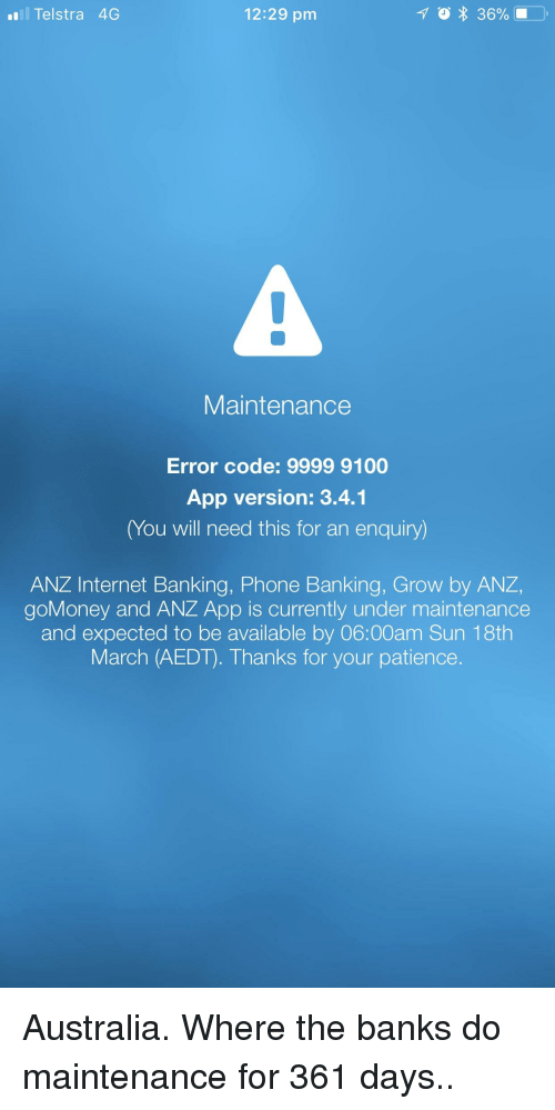 All Telstra 4G 1229 Pm Maintenance Error Code 9999 9100 App Version.