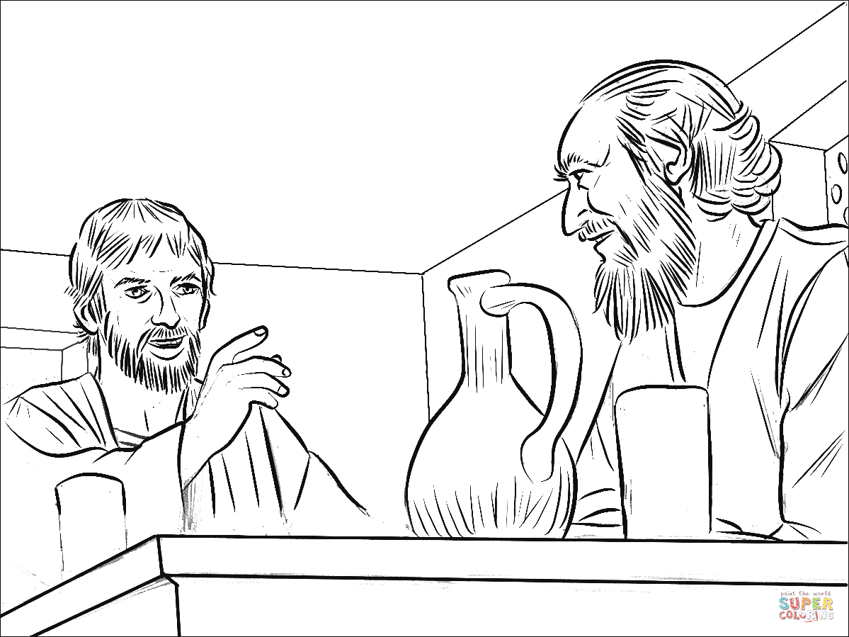 Ananias and Paul coloring page.