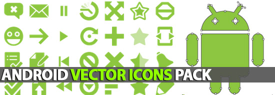 Android Vector Icons Pack (AI, EPS, SVG).