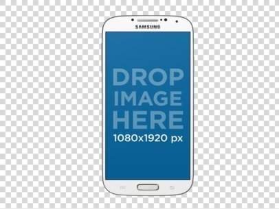 White Samsung Phone Mockup Over a PNG Background a11975.