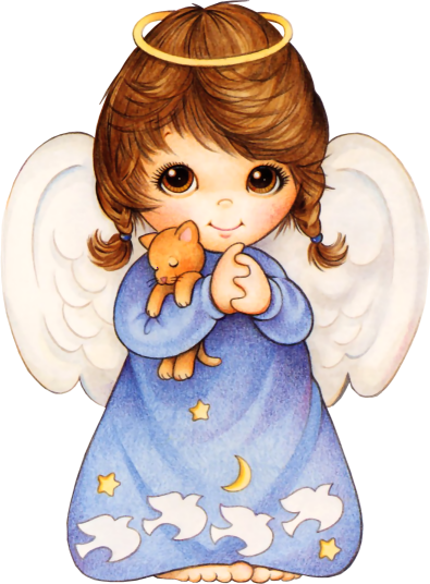 Cute Angel with Kitten PNG Picture.