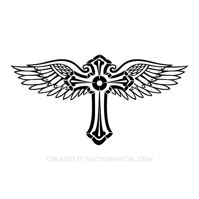 Cross With Wings Clipart.