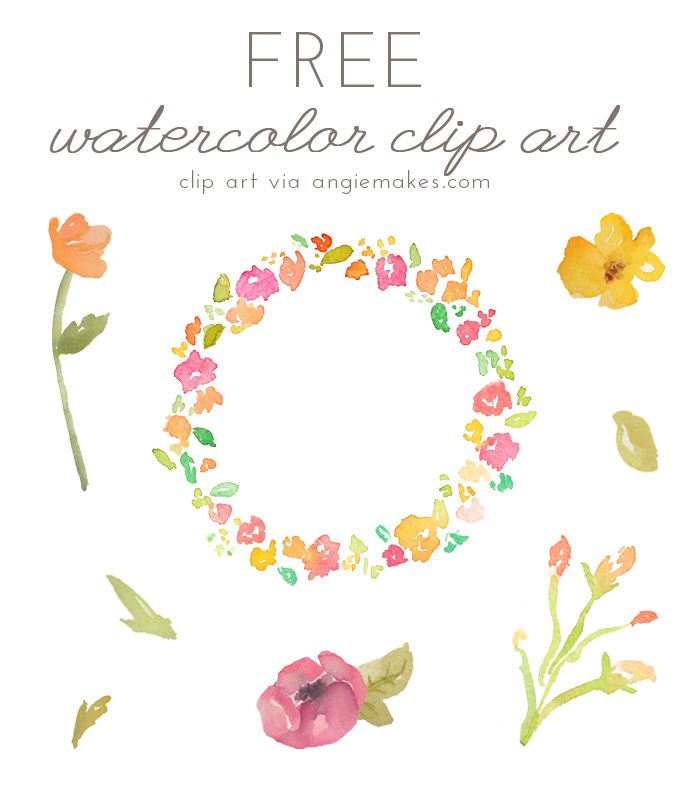 Free Watercolor Flower ClipArt.