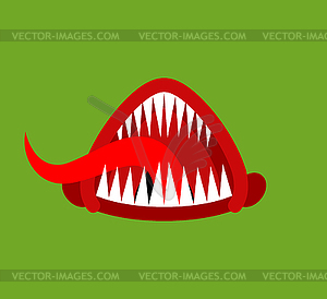 Angry mouth with teeth monster . Scary Maw with.