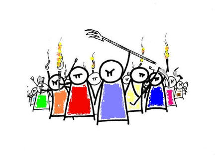 Free clipart angry mob.