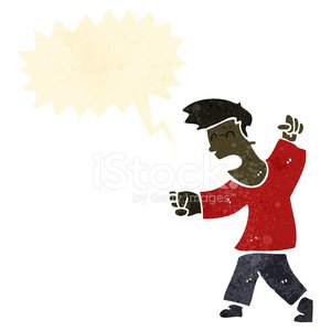 retro cartoon angry man Clipart Image.