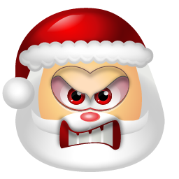 Angry Santa Icon, PNG ClipArt Image.