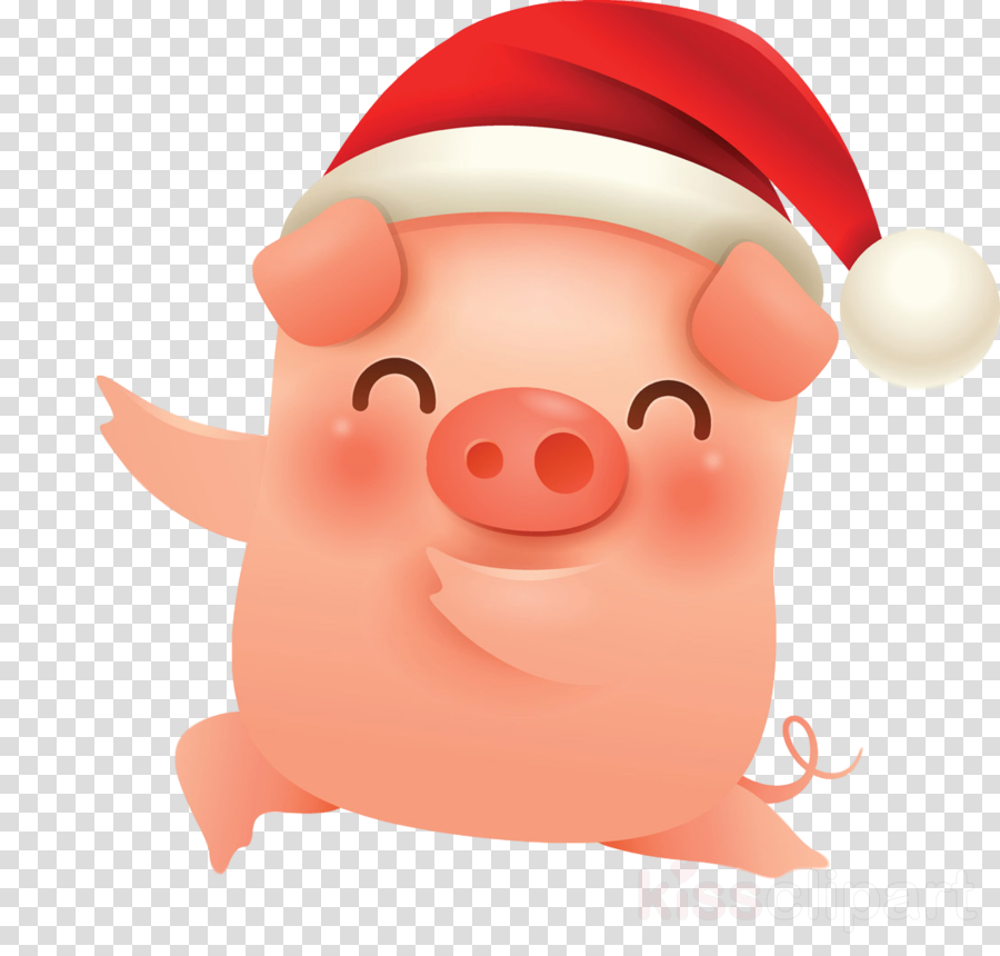 merry christmas pig cute pig clipart.