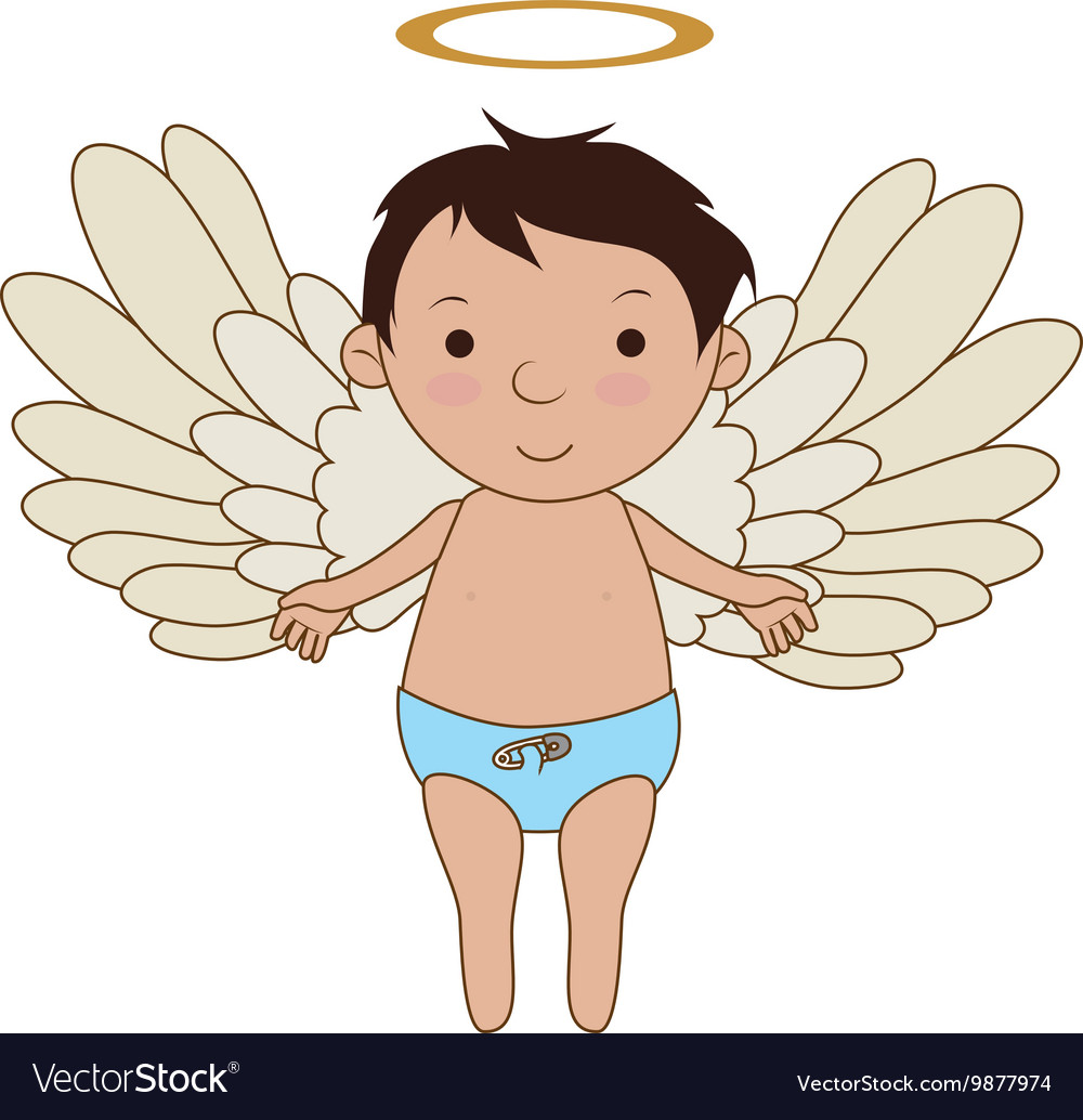 Baby angel cartoon icon.