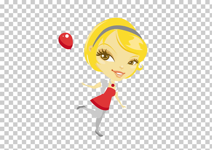 Cartoon Blond Girl Woman, Short blonde hair girl material.