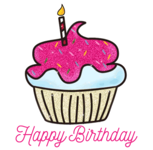 Happy Birthday Animated Gif Birthday Greetings Cup Cake.