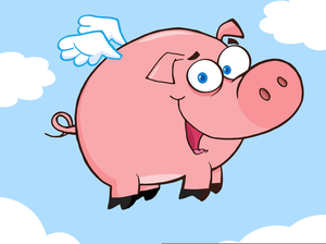 Animated Flying Pig Clipart.