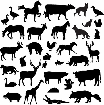 Animal silhouette clip art free vector download (222,104.