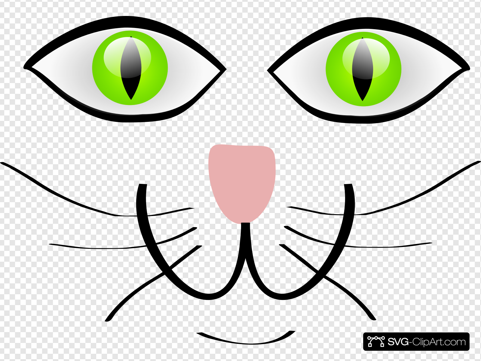 Cat Face Features Clip art, Icon and SVG.