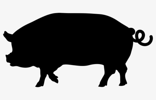 Free Pig Silhouette Clip Art with No Background.