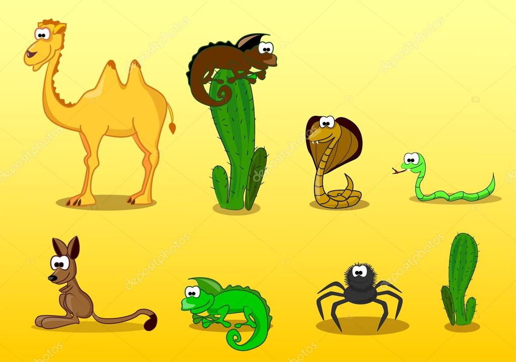 Animals In The Desert Clipart.