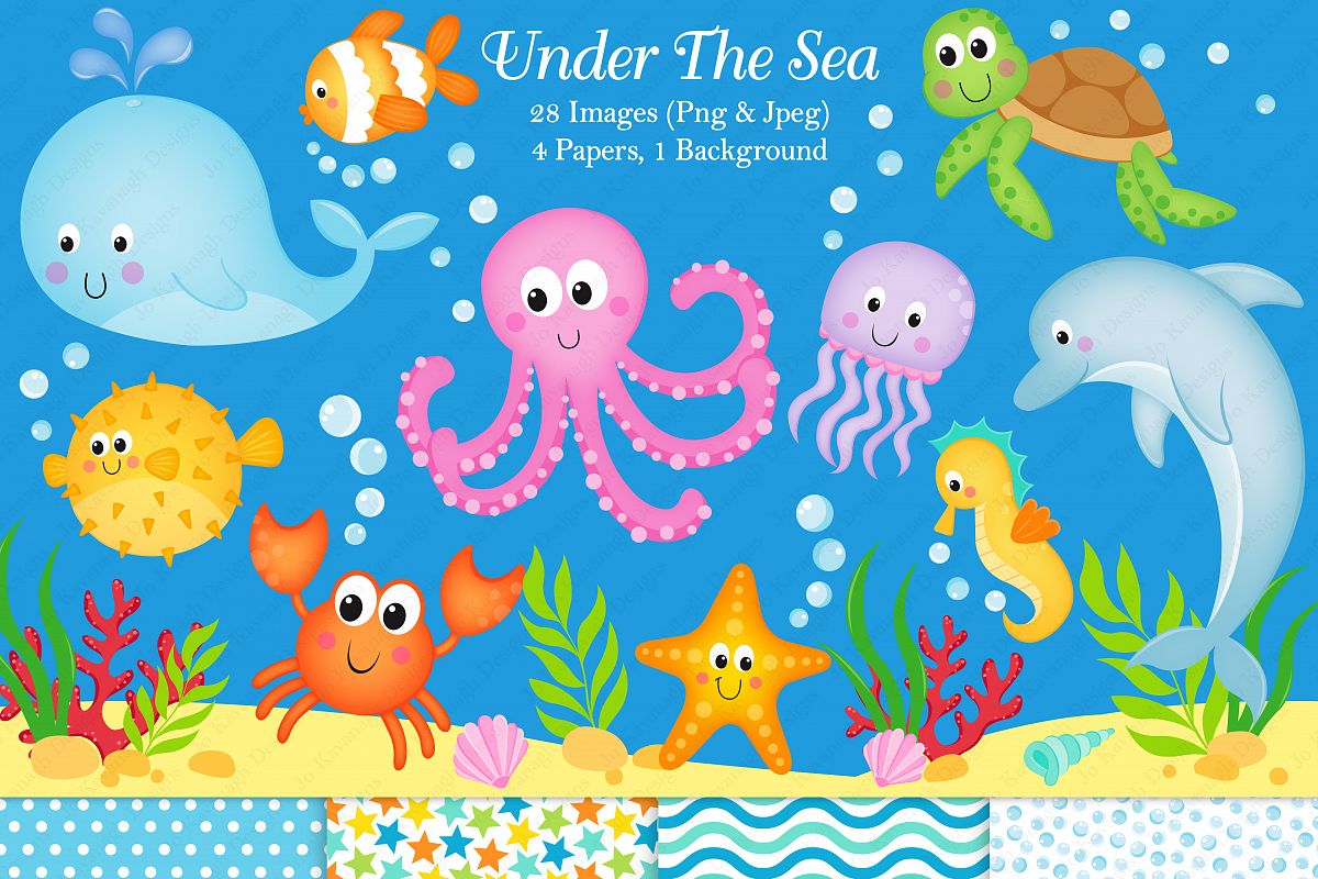 Clipart Under The Sea Animals.