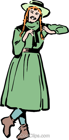 Anne of Green Gables Royalty Free Vector Clip Art illustration.