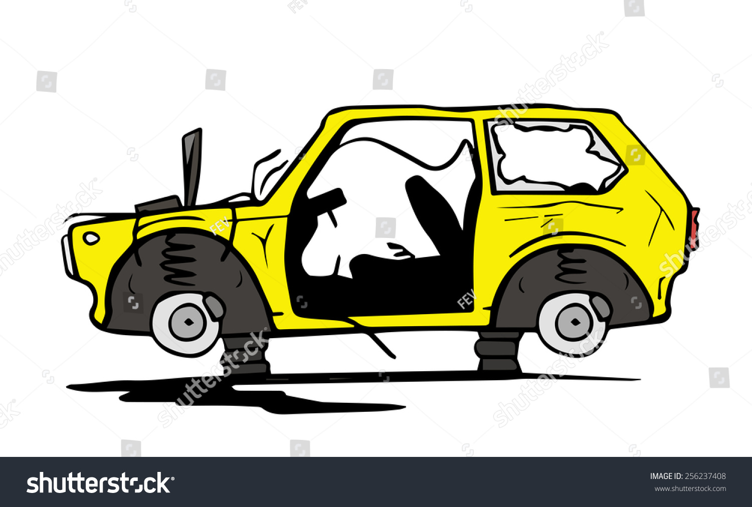 Abandoned Car Stock Vector 256237408.