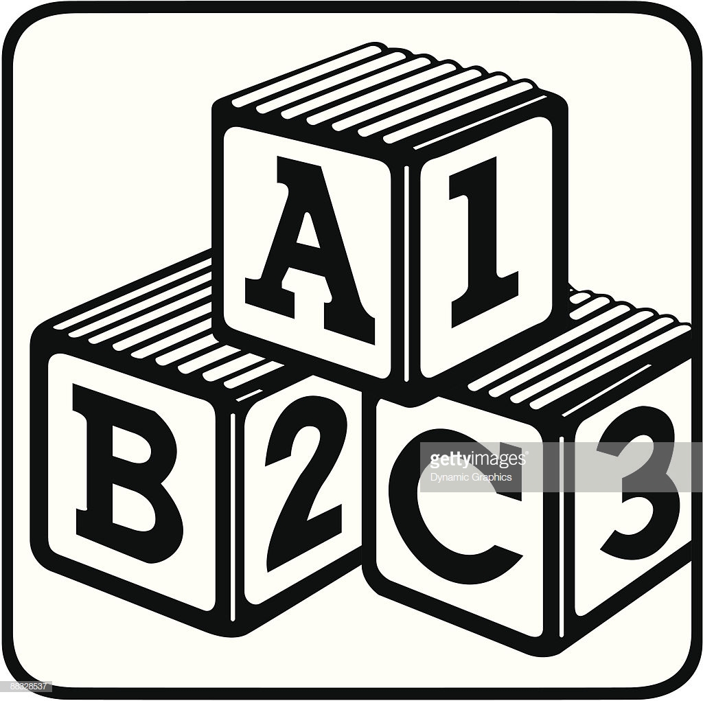 Abc Blocks Clipart Black And White.