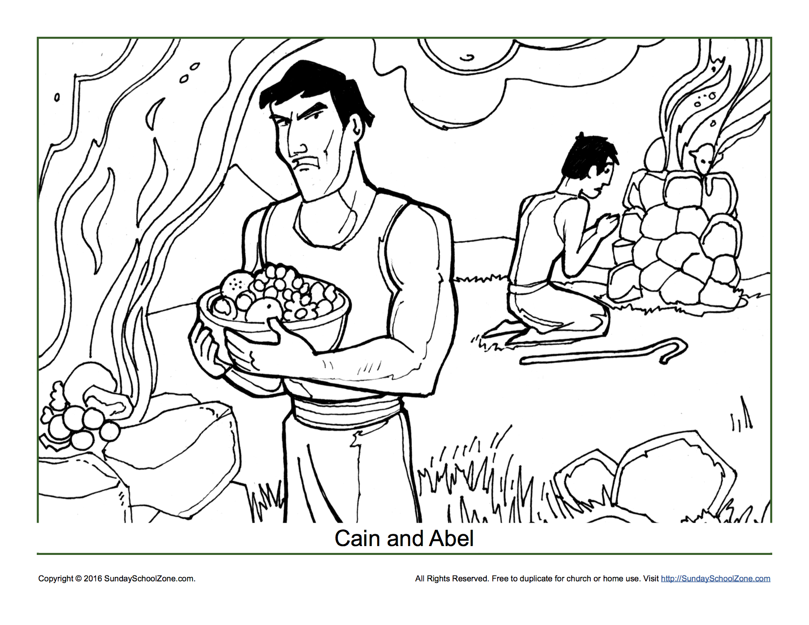 Cain And Abel Bible Story Coloring Pages.