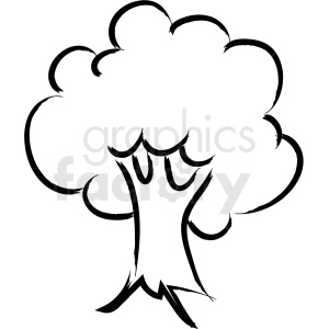 cartoon tree drawing vector icon clipart. Royalty.