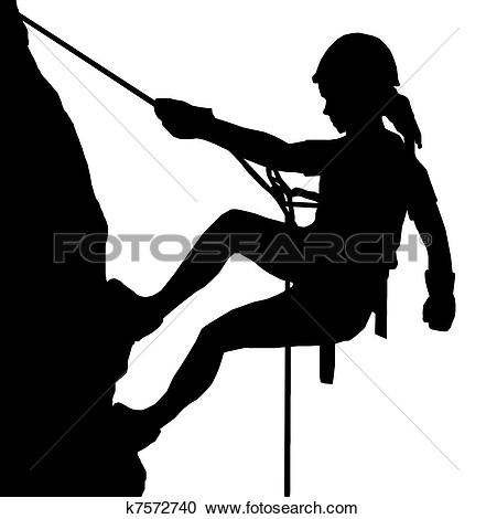 Clipart of Abseiling Man k7573364.