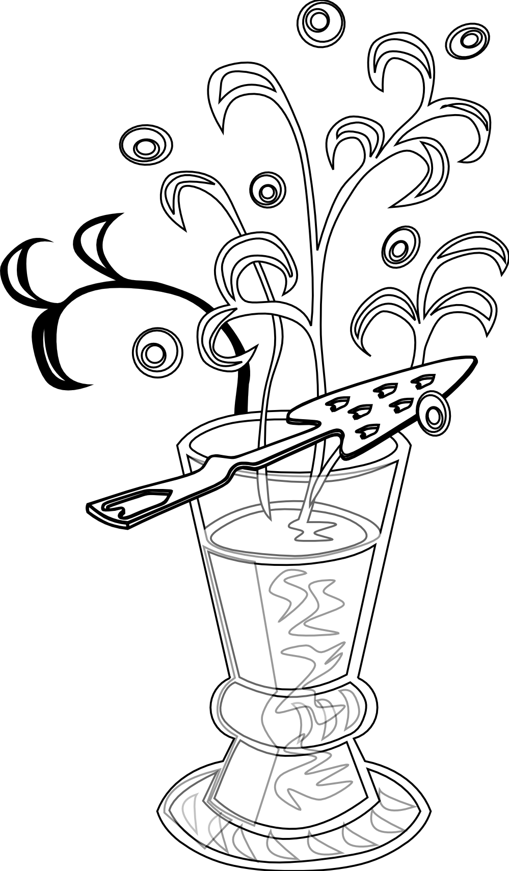 clipartist.net » Clip Art » absinthe drink black white line art SVG.