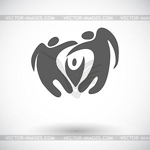 Elegant abstract family flat icon.