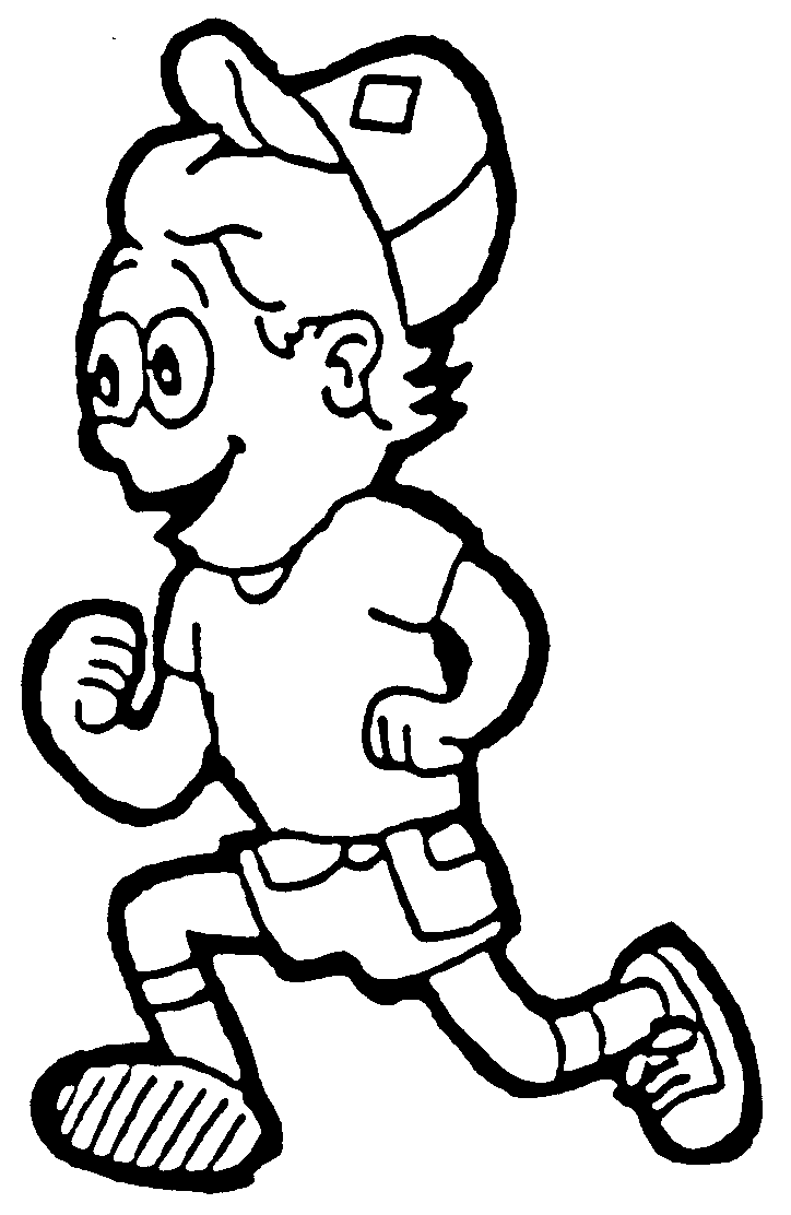 Boy Running Clipart Black And White.