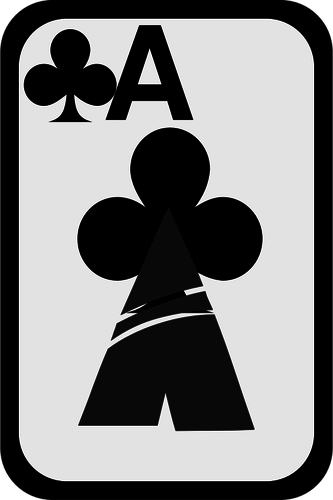 Ace of Clubs funky playing card vector clip art.