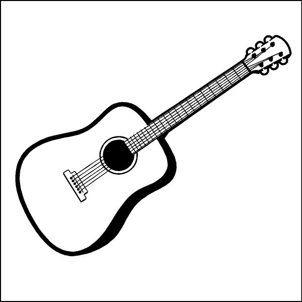 Guitar Clipart Black And White.