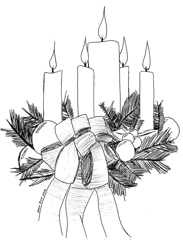 Advent Wreath Drawing at PaintingValley.com.