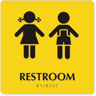 Free school bathroom sign clipart.