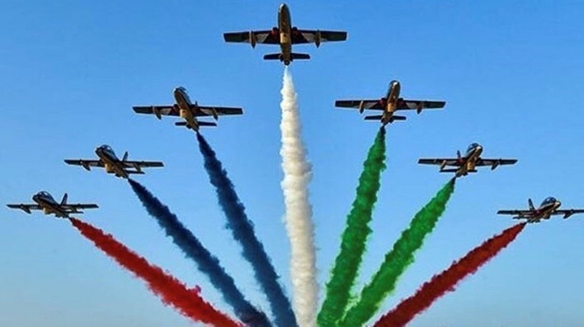 Flying celebrations with Fursan aerobatics team.