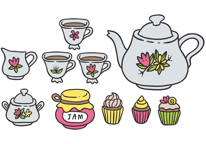 Free Colorful High Tea Vectors.