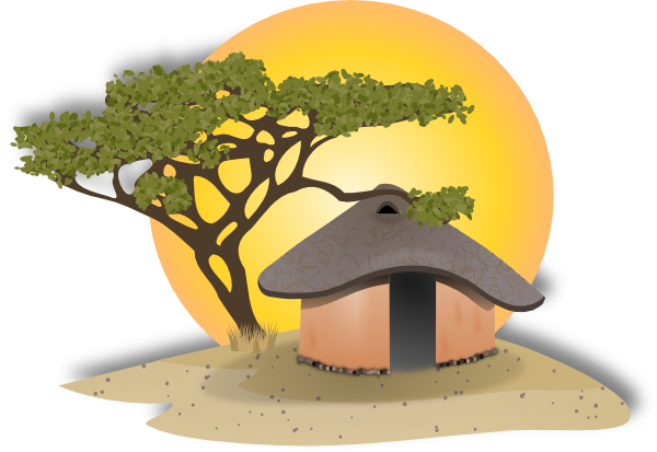 African Village Clipart.