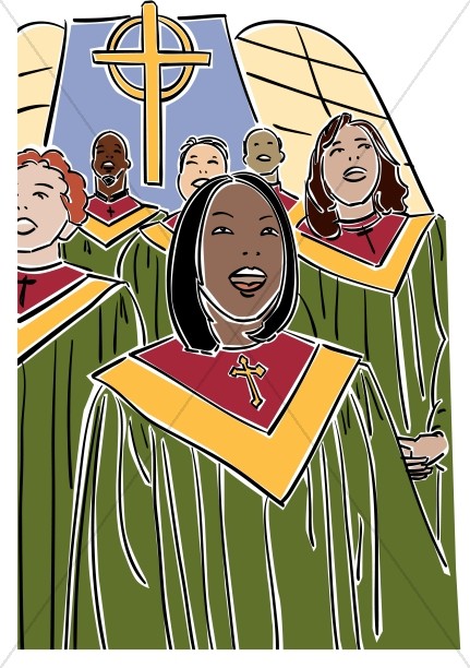 African american church choir clipart.