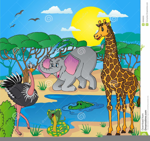 African Landscape Clipart.