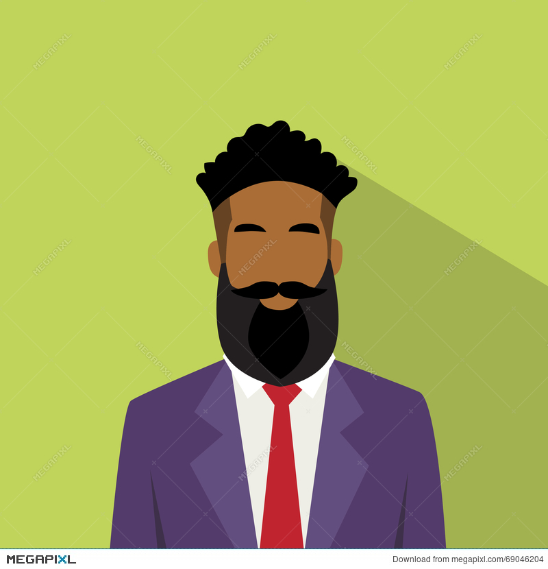 Business Man Profile Icon African American Ethnic Male.