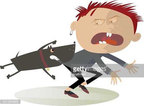 Attention! The aggressive dog Clipart Image.