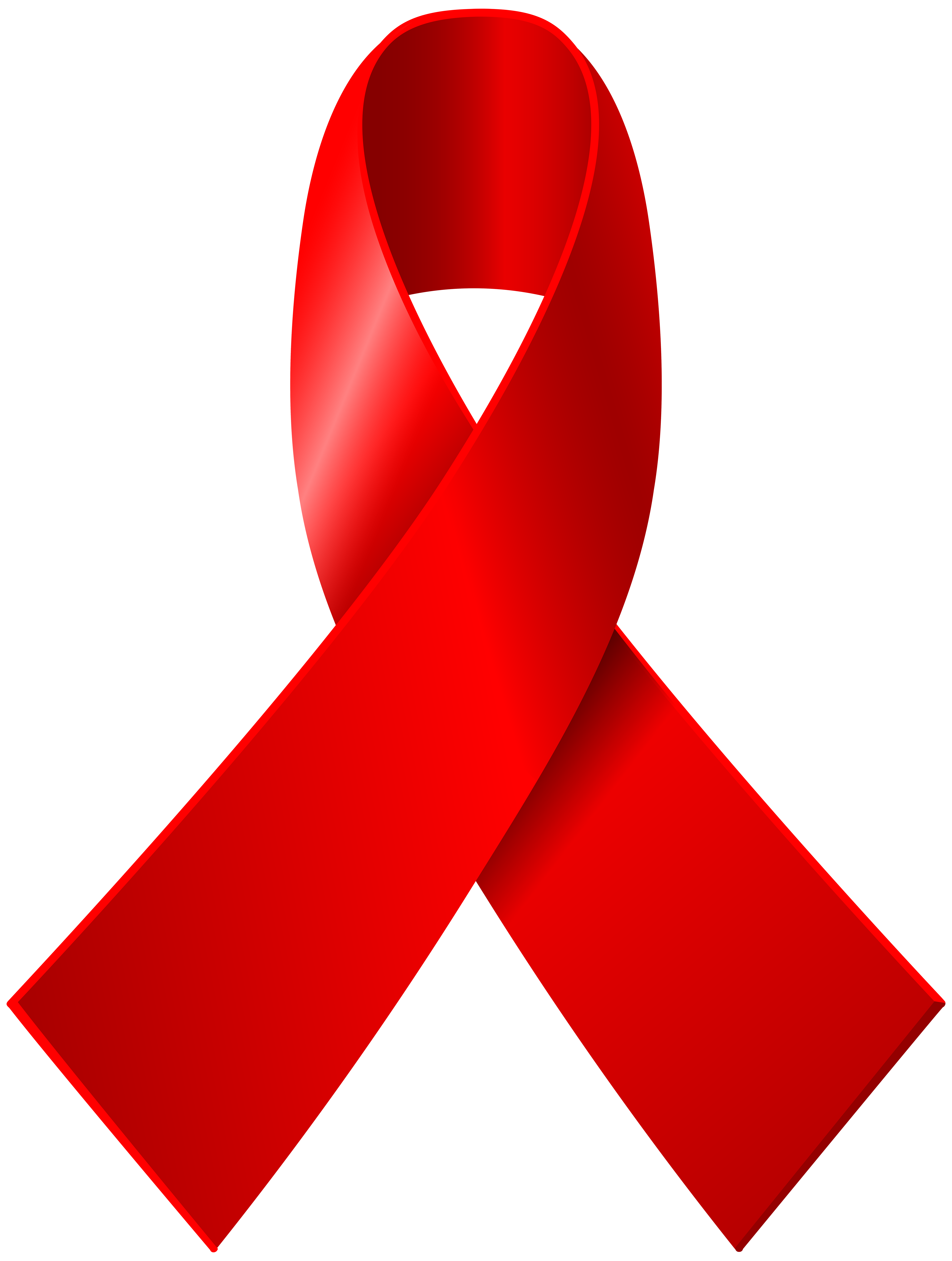 Red Awareness Ribbon PNG Clip Art.