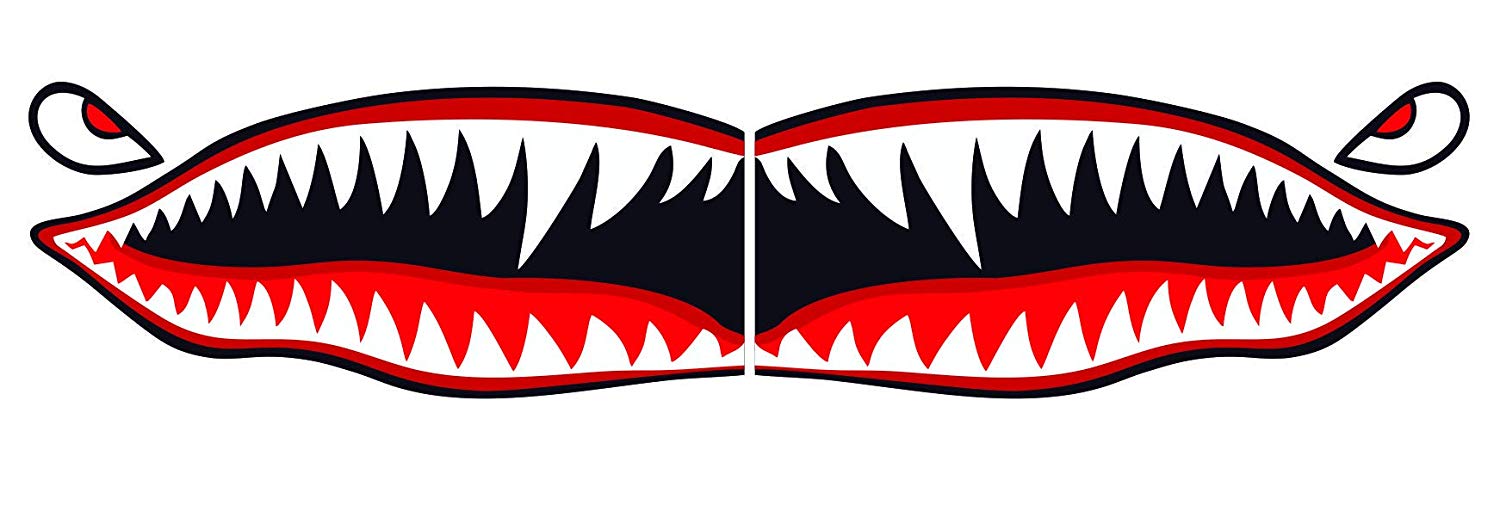 Flying Tigers shark teeth decal sticker 3” tall x 7” long WWII Military  Airplane.