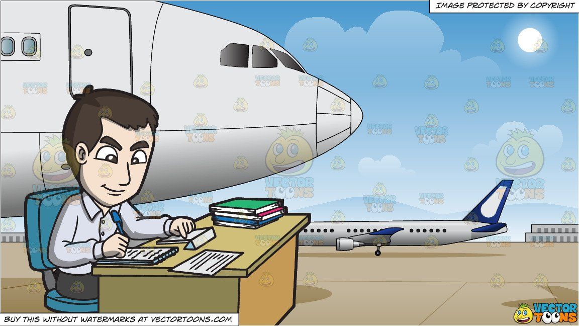 clipart #cartoon A Male Office Worker Taking Notes and.