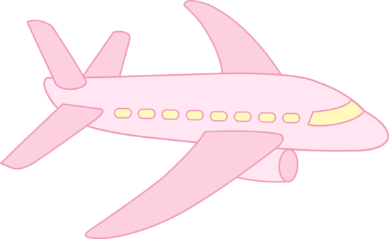 Cute Pink Airplane Clipart.