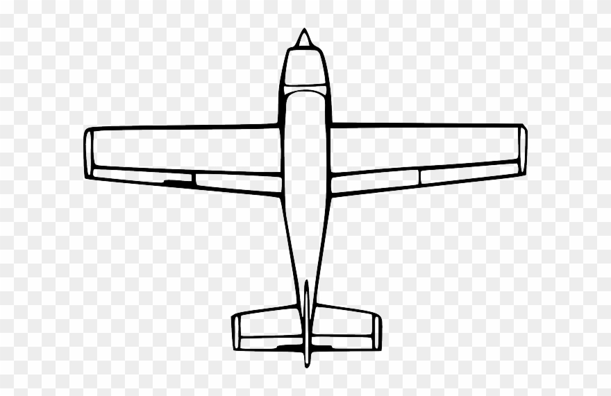 Top, View, Outline, Drawing, Cartoon, Airplane, Down.