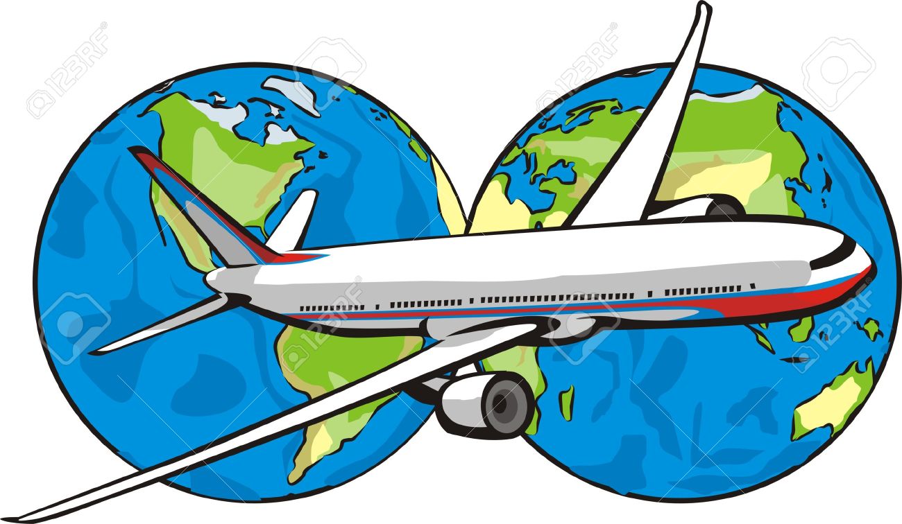 World With Airplane Clipart.